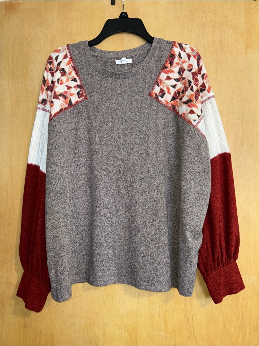 Maurices Women's Sweater Brown Red White Fall LARGE